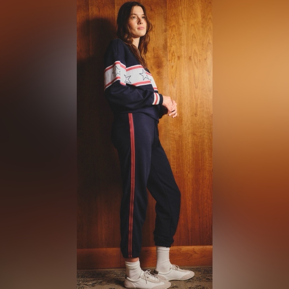 Sweatpant with Side‎ Stripe NWOT deep navy